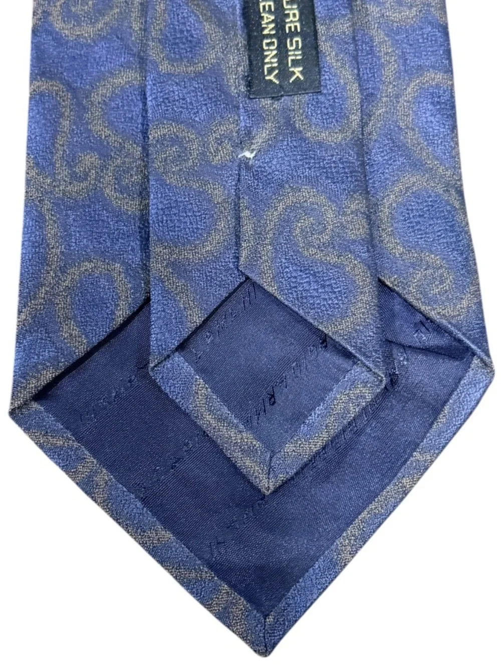 Giorgio Armani Silk Necktie Navy Scrollwork Print Vintage Italy Men